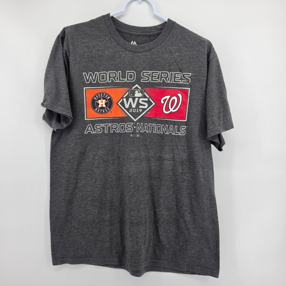 Majestic 2019 World Series Houston Astros Washington Nationals T Shirt Mens M